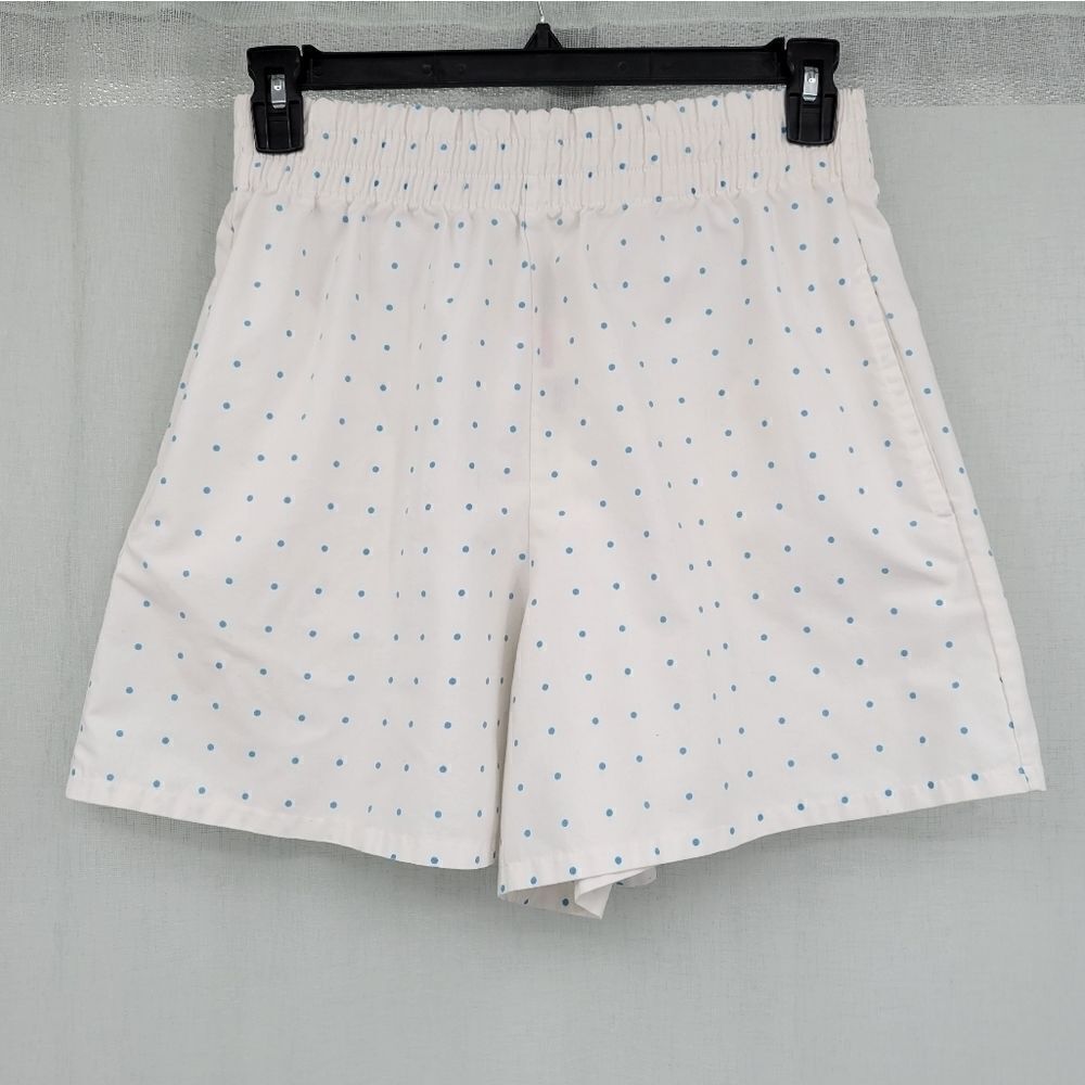 JUSTIN Allen Vintage 80s White with Blue polka dots High-waisted Shorts